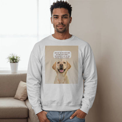 Unisex Crewneck Sweatshirt Front Print - Truck mechanic joke