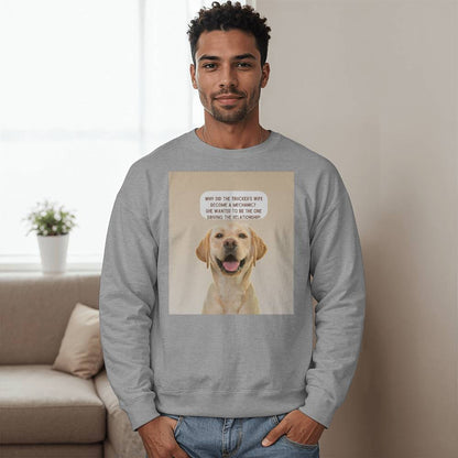 Unisex Crewneck Sweatshirt Front Print - Truck mechanic joke