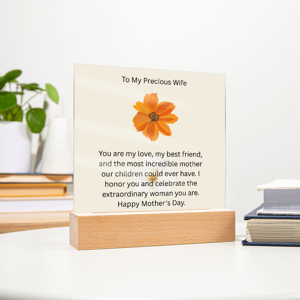 Acrylic Square Plaque - To My Precious Wife