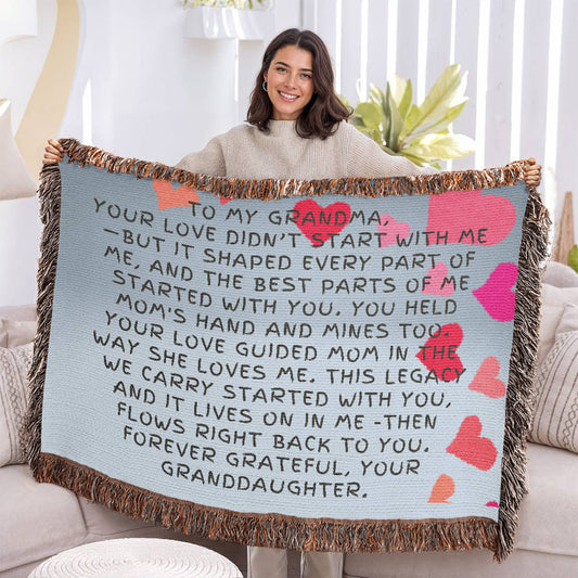 To Grandma - Heirloom Photo Woven Blanket