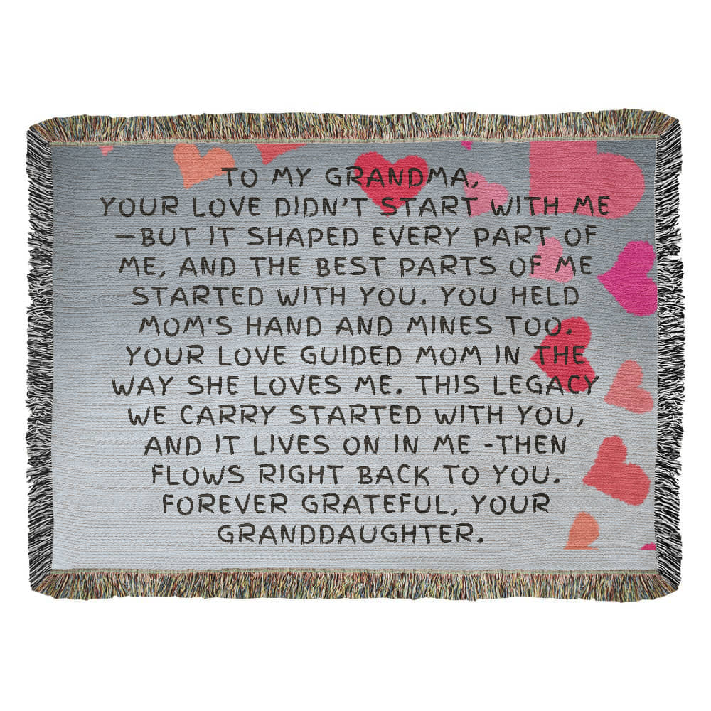 To Grandma - Heirloom Photo Woven Blanket