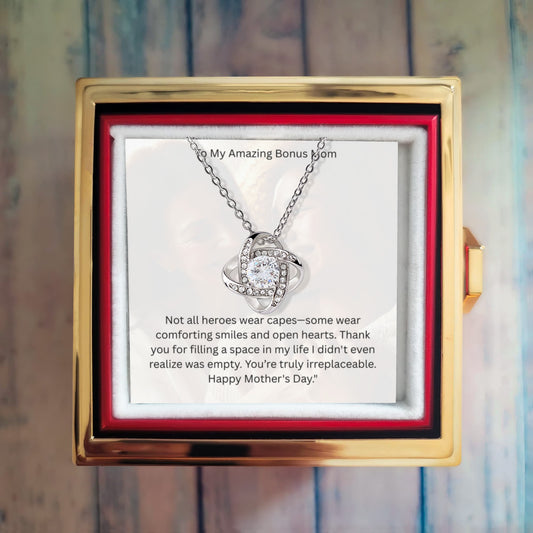 Love Knot Necklace - To Amazing Bonus Mom